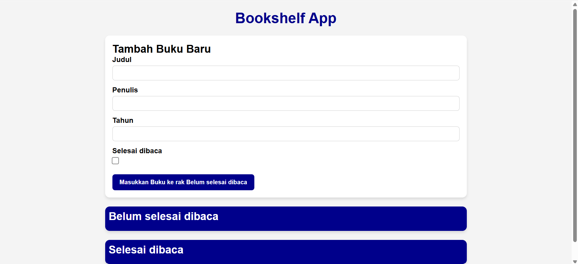 Bookshelf App